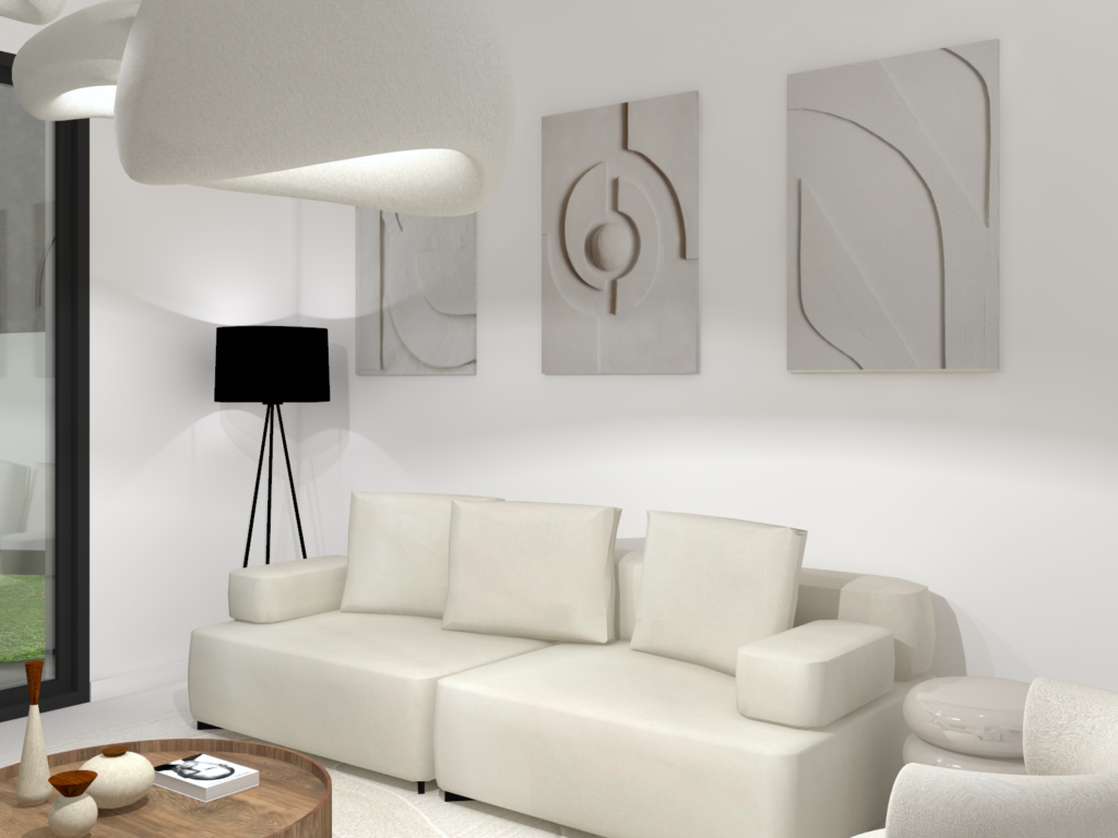Architecture d'intérieur - visuel 3D d'un salon
